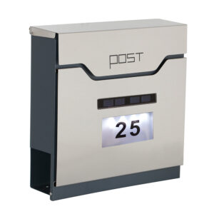 Phoenix Estilo Top-Loading-Briefkasten MB0125KS in Edelstahl mit Schlüsselschloss