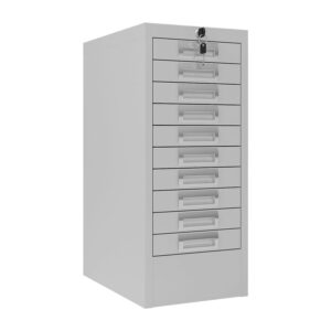 Phoenix MD Series MD0604G 10-Schubladen-Multischrank in Grau mit Schlüsselschloss