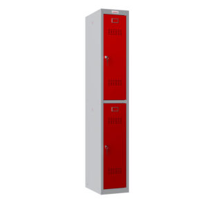 Phoenix PL Series PL1230GRK 1-Spaltiger 2-türiger Personalschrank grauer Körper/rote Türen mit Schlüsselschlössern