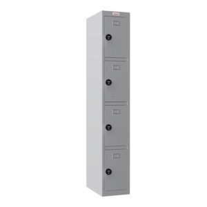 Phoenix PL Series PL1430GGC 1-Spaltiger 4-türiger Personalschrank in Grau mit Zahlenschlössern