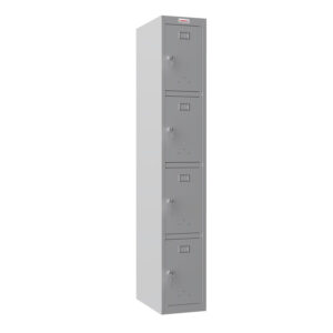 Phoenix PL Series PL1430GGK 1-Spaltiger 4-türiger Personalschrank in Grau mit Schlüsselschlössern