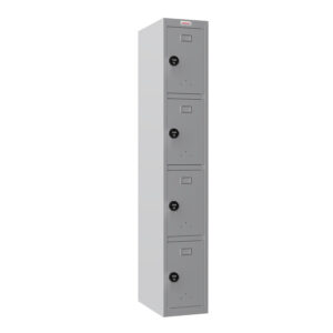 Phoenix PL 300D Series PL1433GGC 1-spaltiger 4-türiger Personalschrank in Grau mit Kombinationsschloss
