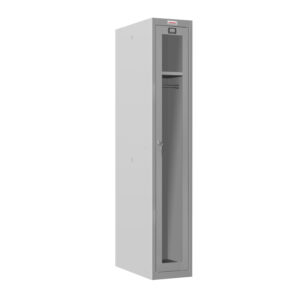 Phoenix PLC Series PLC1130GGK 1-spaltiger 1-türiger Klar-Personalschrank in Grau mit Schlüsselschloss