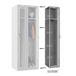 Phoenix PLC Series PLC1133GGE/ADD 1-spaltiger 1-türiger Klar-Personalschrank in Grau mit Elektronikschloss