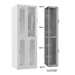 Phoenix PLC Series PLC1233GGE/ADD 1-spaltiger 2-türiger Klar-Personalschrank in Grau mit Elektronikschloss