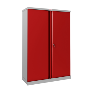 Phoenix SCL Series SCL1491GRK 2-türiger Stahlschrank mit 3 Fächern, grauer Körper & rote Türen, mit Schlüsselschloss