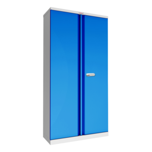 Phoenix SCL Series SCL1891GBE 2-türiger Stahlschrank mit 4 Fächern, grauer Körper & blaue Türen, mit Elektronikschloss